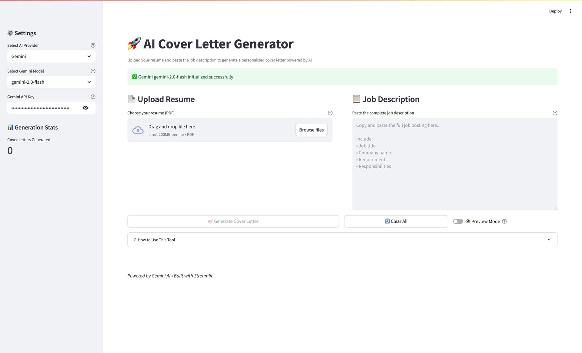 Cover Letter Generator
