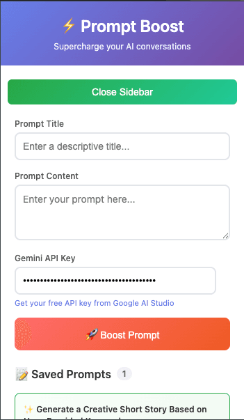 Chrome Extension Prompt Boost